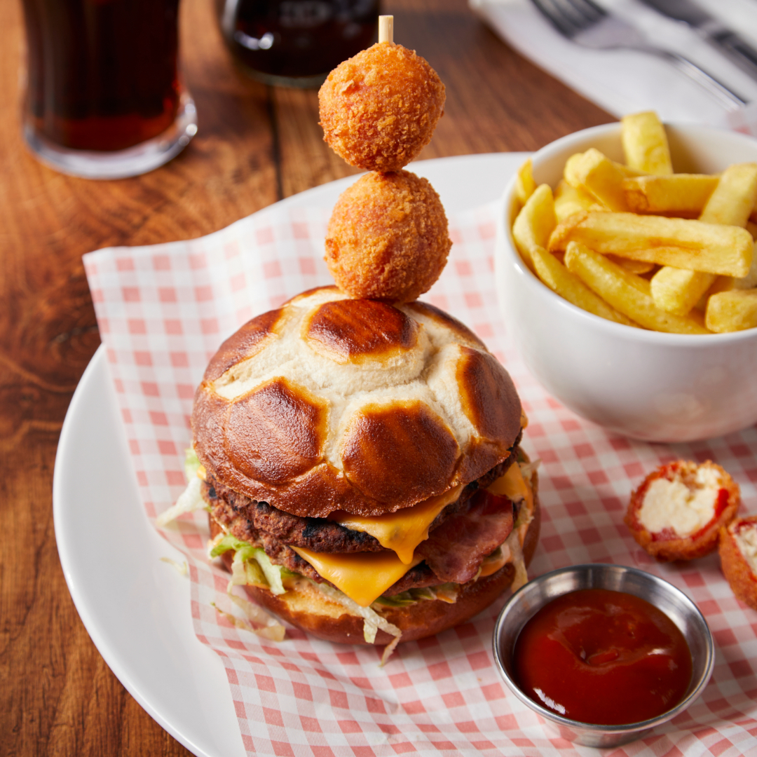 Triple Bacon Kick Euros Burger at Felson's Bristol