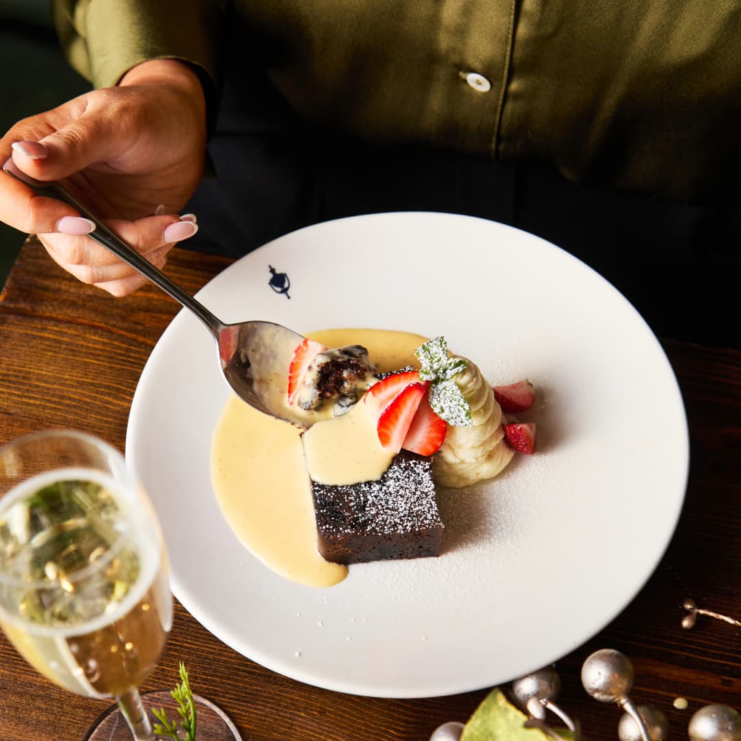 Christmas Pudding with brandy sauce & Chantilly cream at Lillie Langtry Fulham