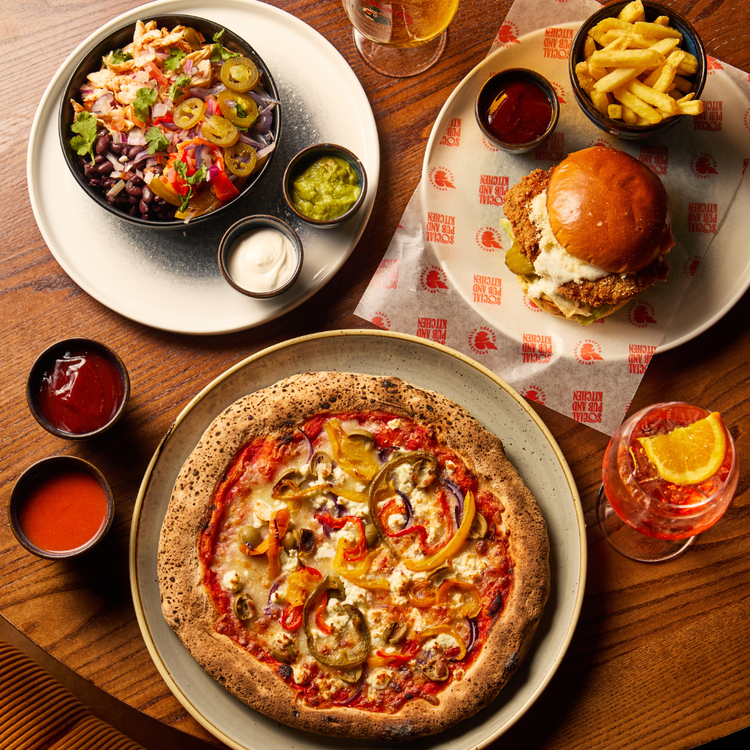 Selection of food & drink at Social Pub & Kitchen