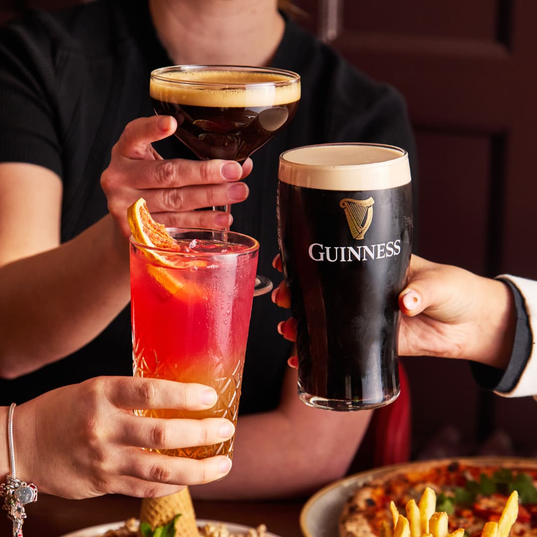 Pint of Guinness and 2 cocktails