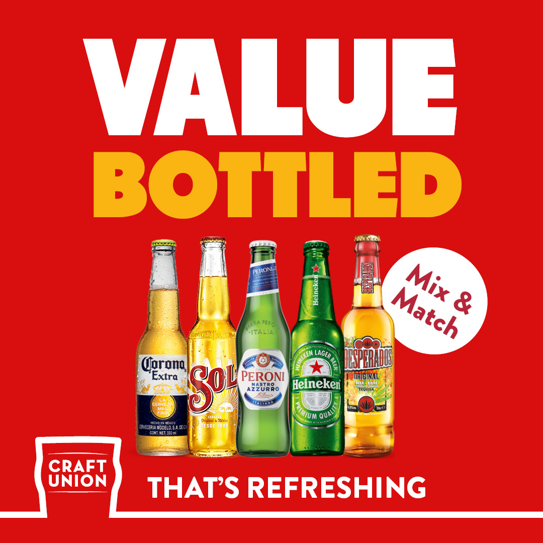 Bottled lager bundles at Craft Union