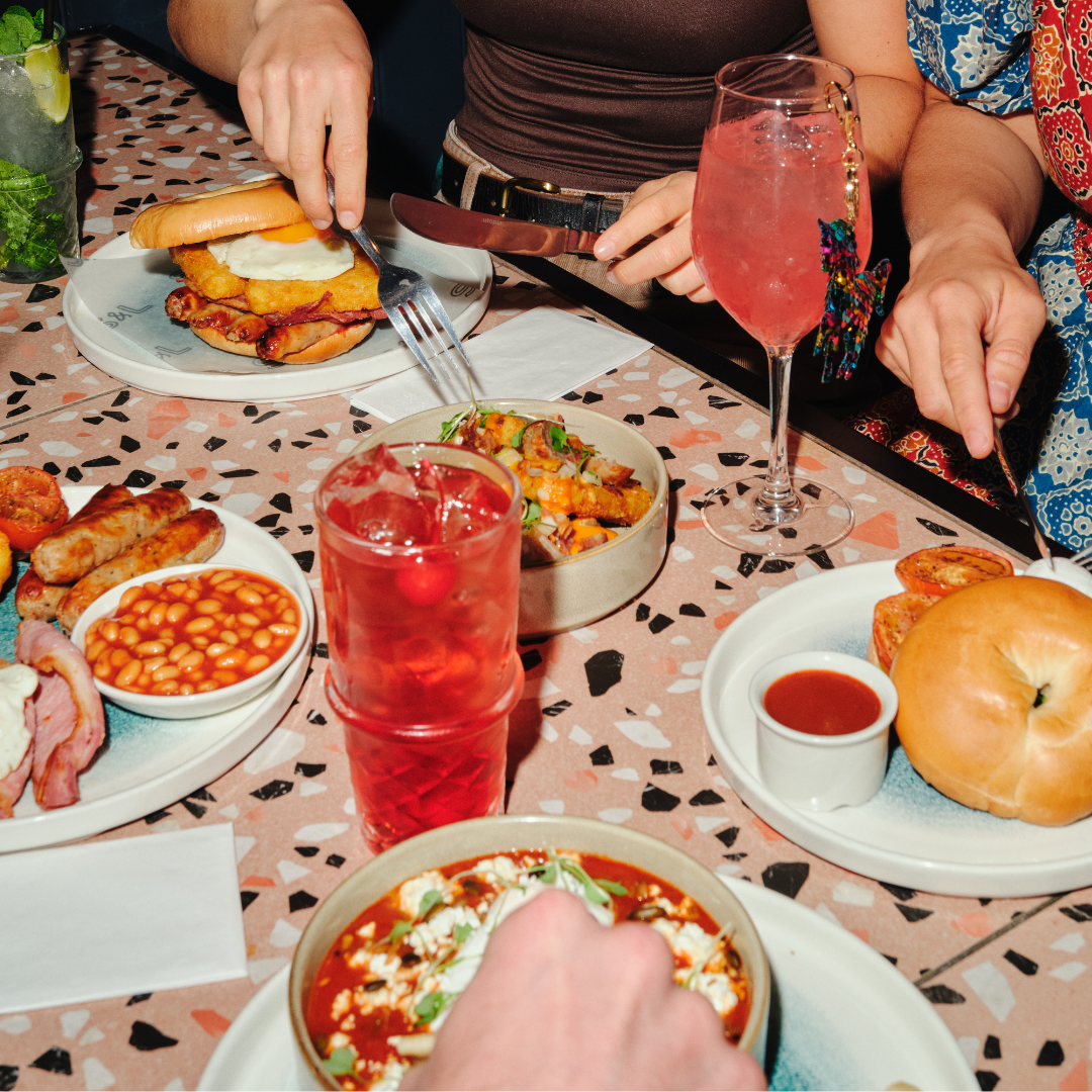 Mix of food and drink dishes at Slug & Lettuce