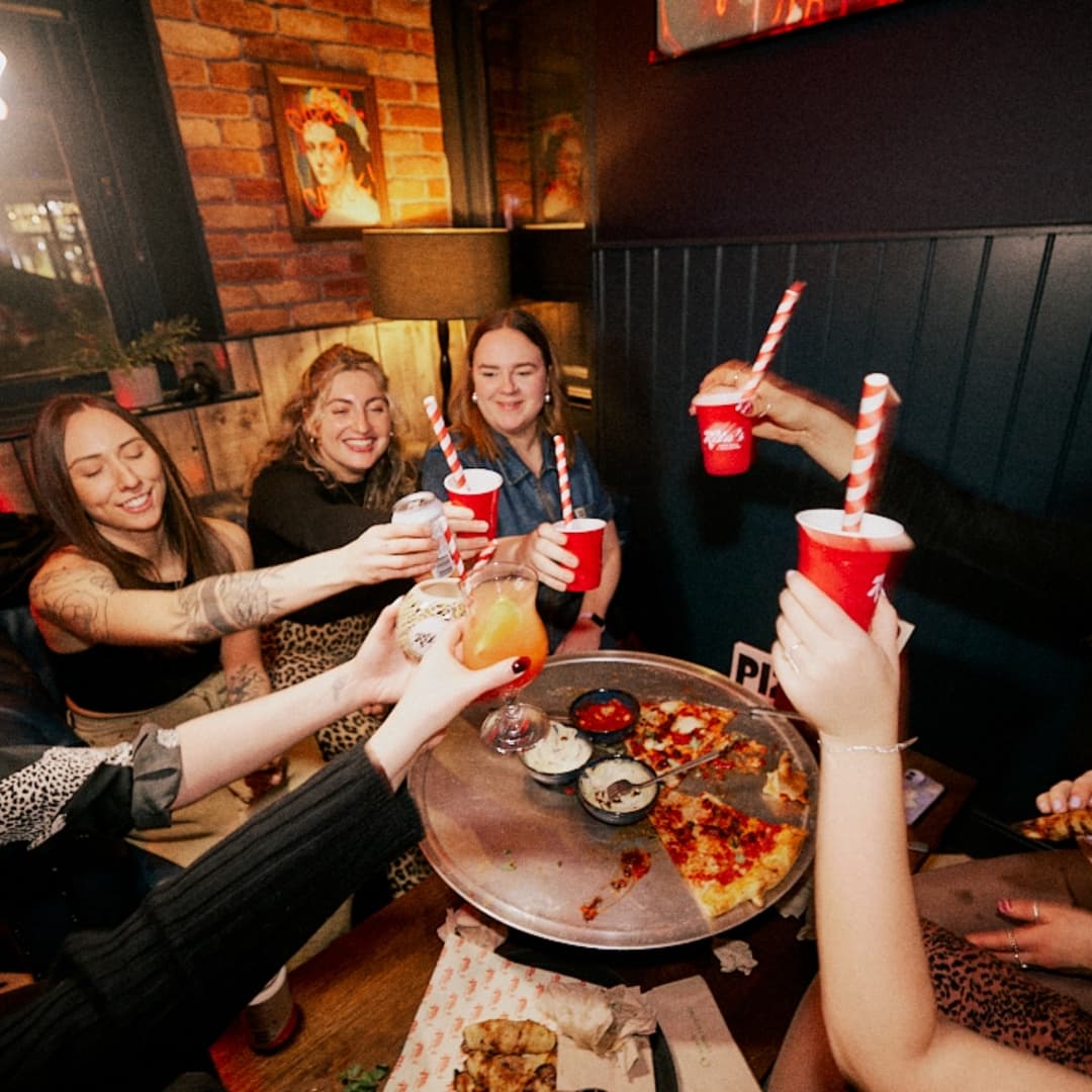 Pizza and drinks at Rita's Leeds