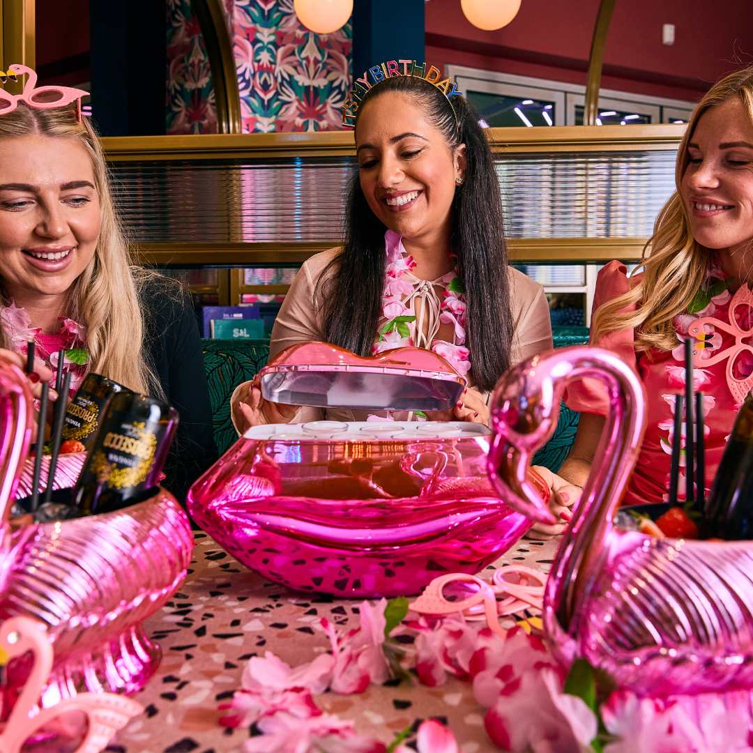 Sharing drinks at Slug & Lettuce