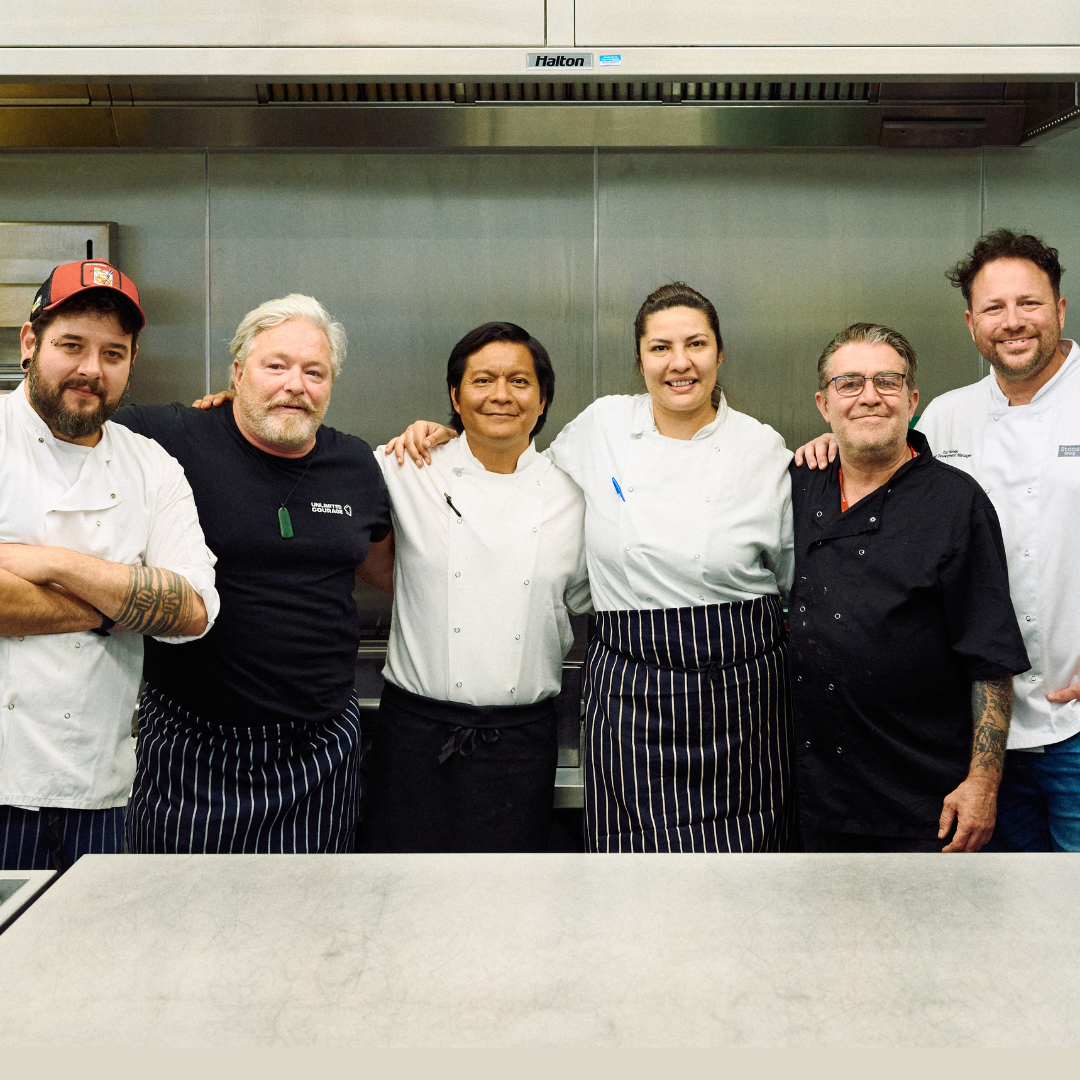 Image of our Masterchef Finalists with Carl Newey, Food Development Manager posing for the camera in a line.