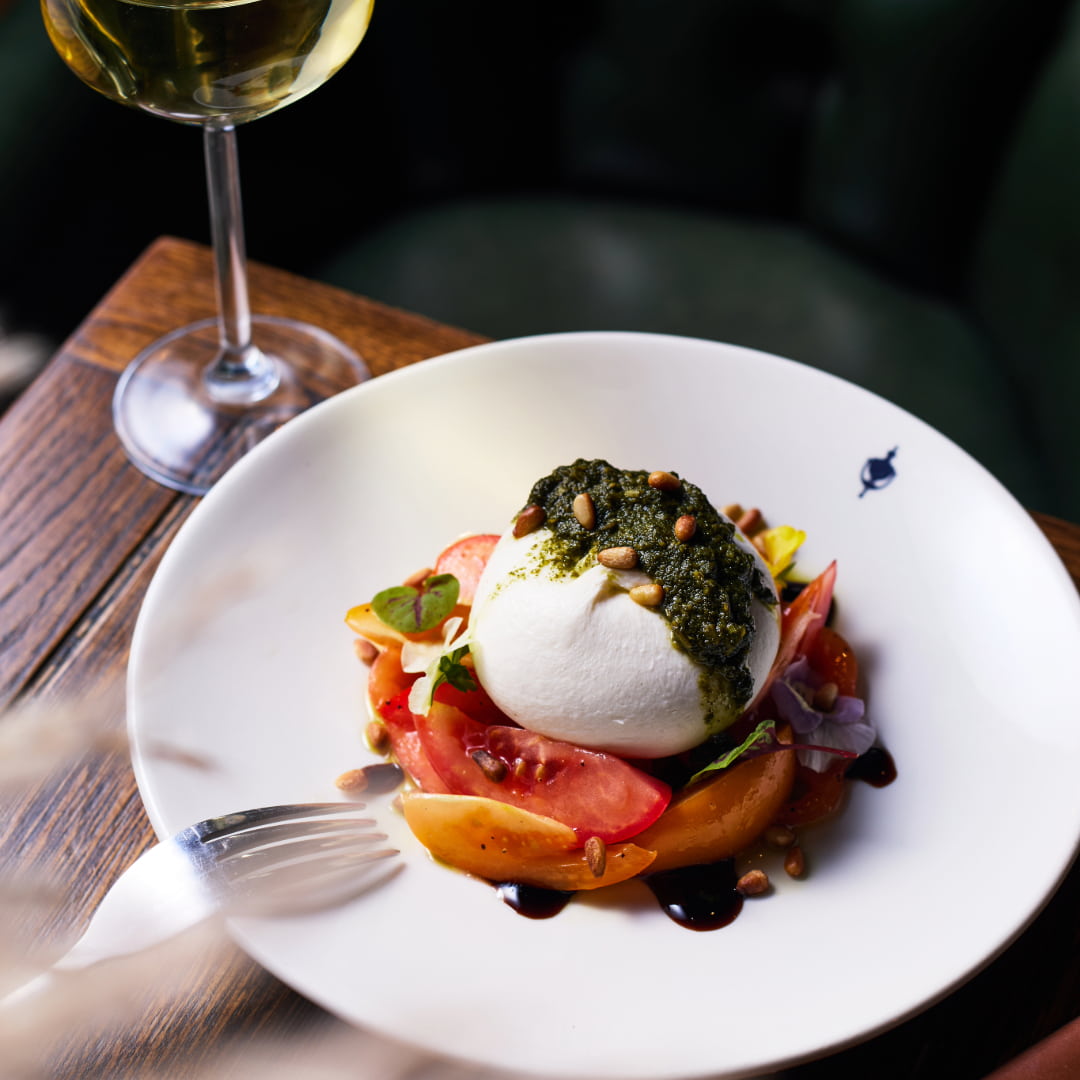 Italian Burrata & Heritage Tomatoes at Blue Anchor Hammersmith