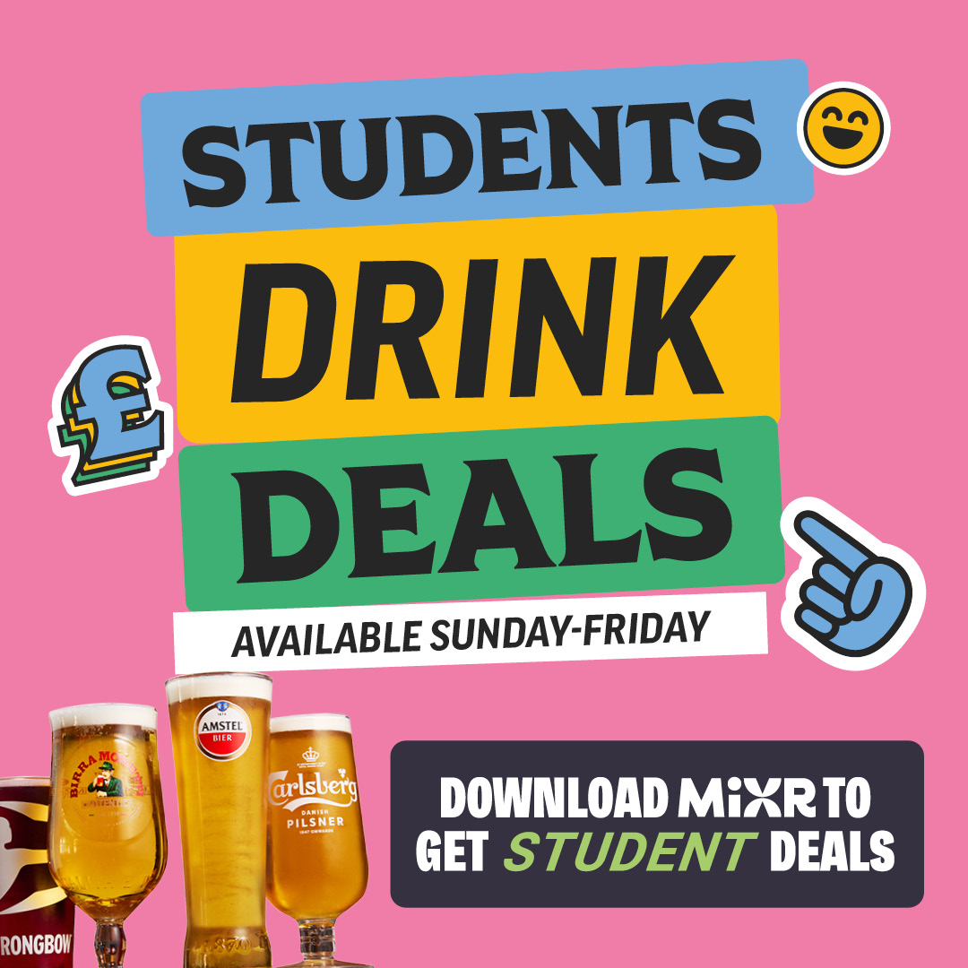 Student drink deals available Sunday - Friday at Royal Park Hotel Leeds