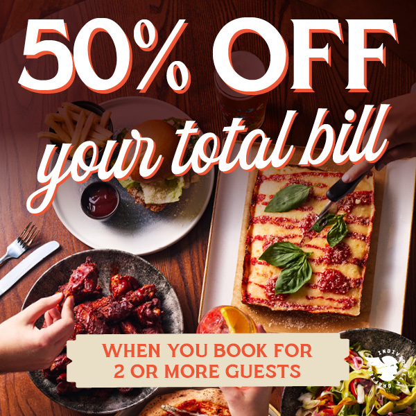50% off total bill at Library Leeds