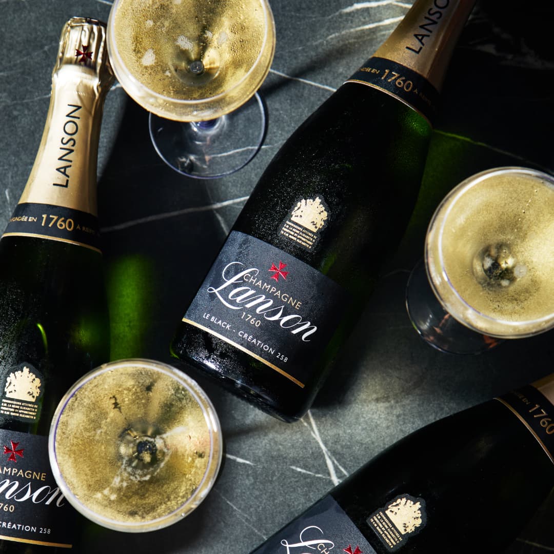 Bottles of Lanson Champagne