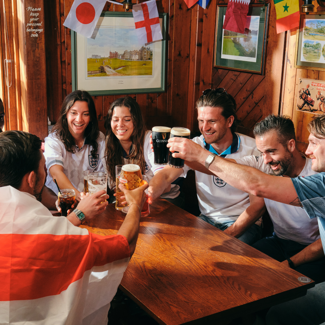 Fans supporting England in the world cup