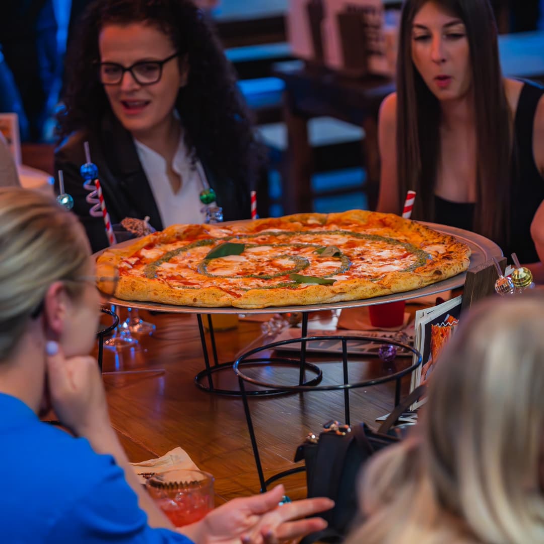 24" pizza at Rita's Leeds