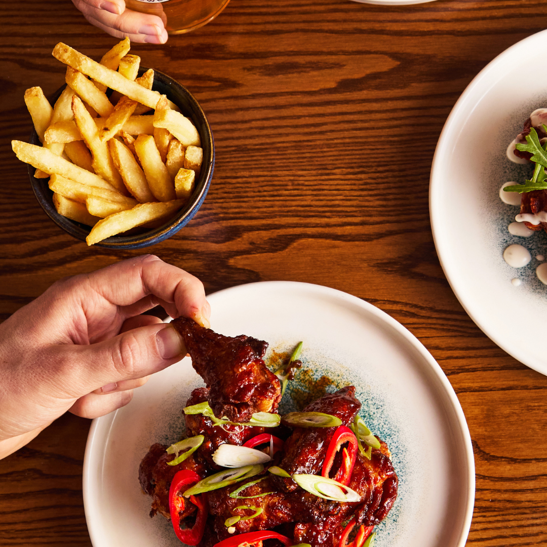Chicken Wings and fries