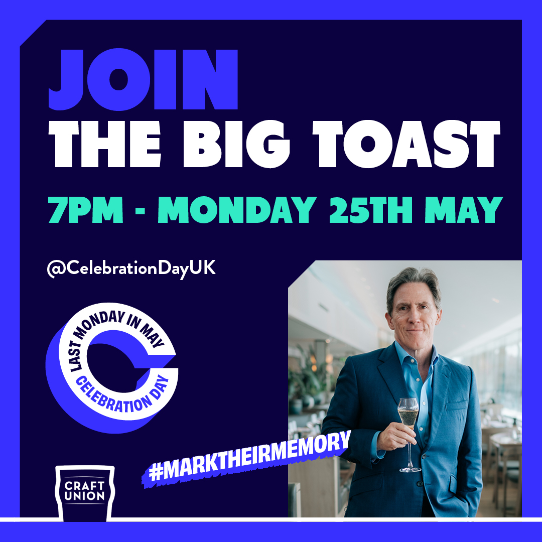 Join the big toast on 25th May at 7pm