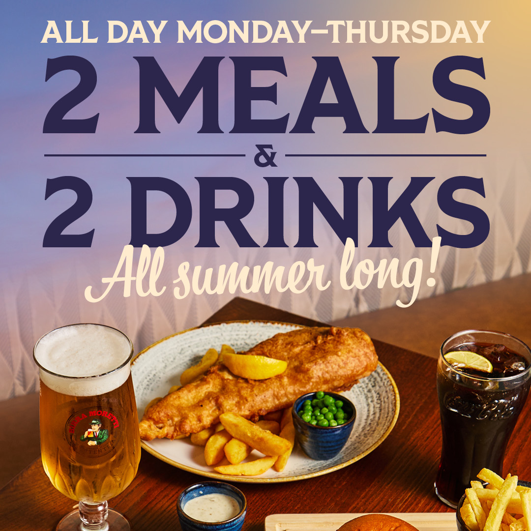 2 Meals & 2 Drinks Offer
