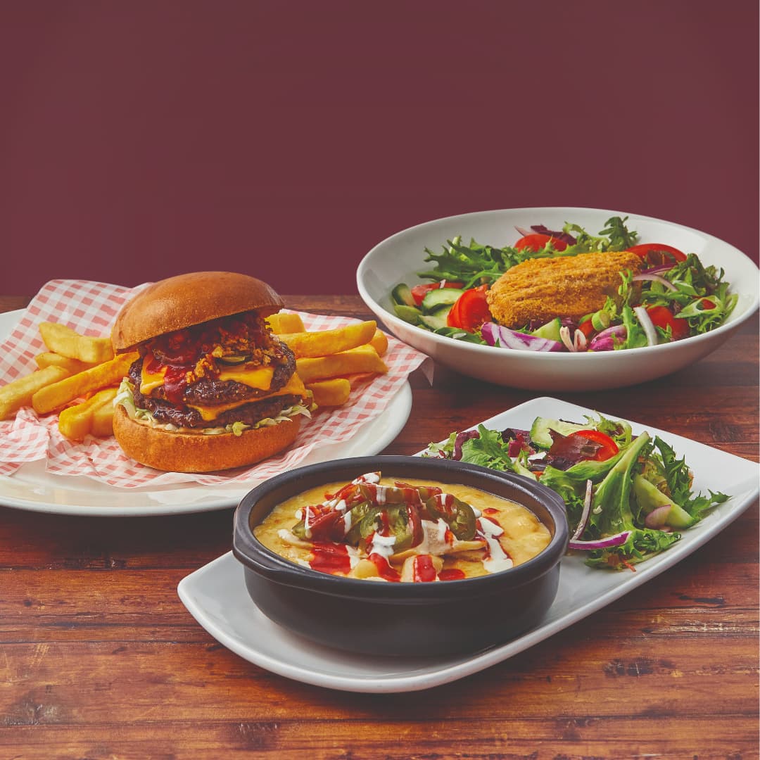 Burgers and veggie options at Lord Nelson Sutton Burgers and veggie options at Lord Nelson Sutton