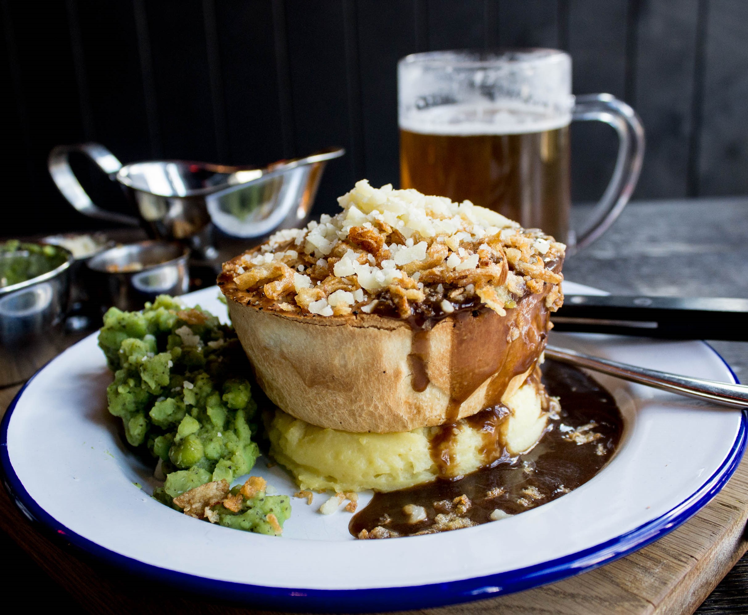 Pieminister Pie and pint of beer