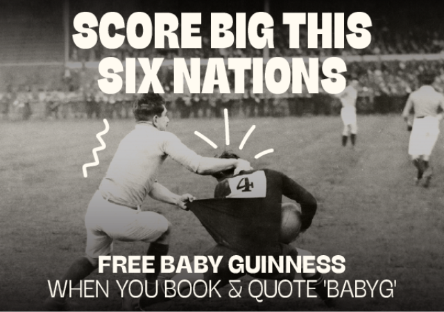 Free Baby Guinness when you book and quote 'BABYG'