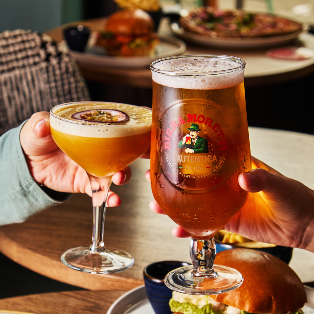 Pint of Birra Moretti & Pornstar Martini