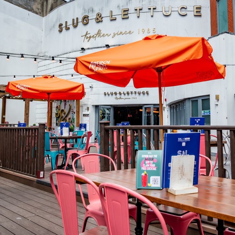 beer garden entrance