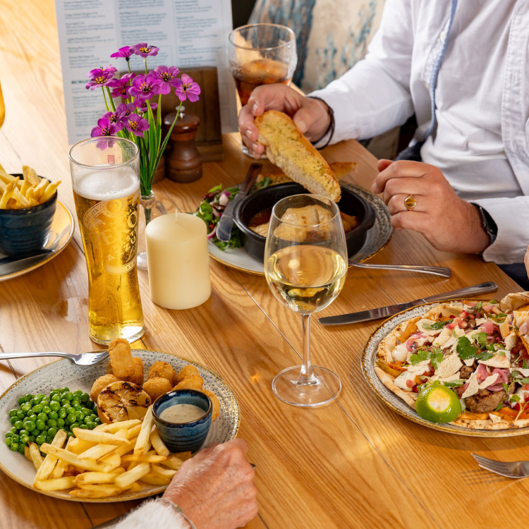 Delicious food in a beer garden in Bushey Delicious food in a beer garden in Bushey