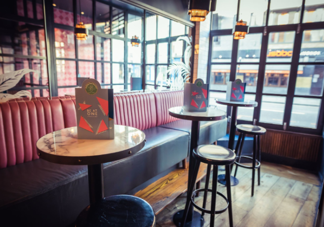 Booth seating at Be At One Shoreditch