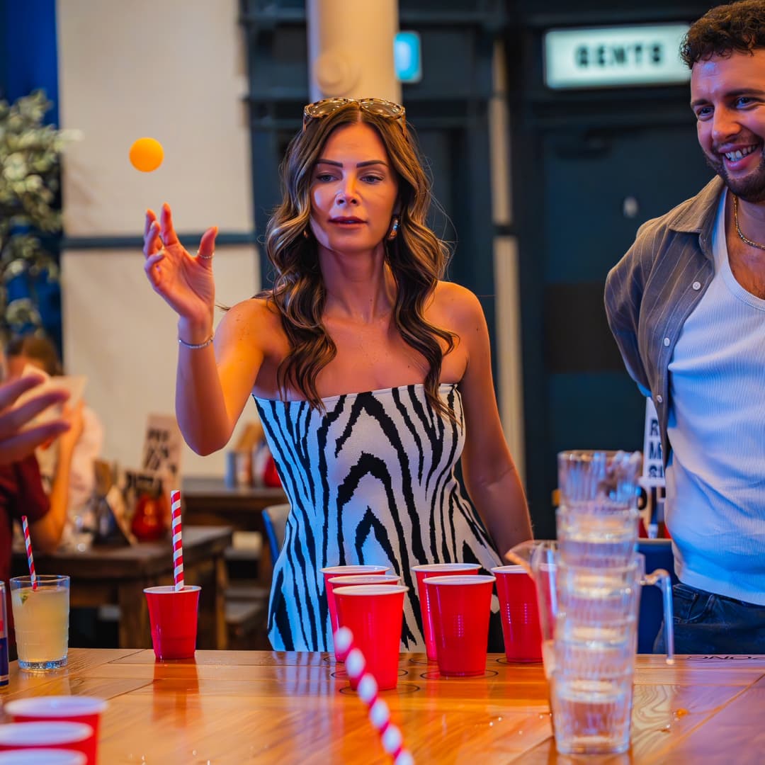 Beer pong at Rita's Leeds