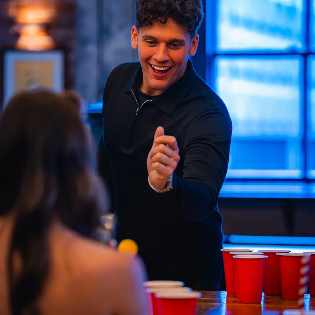 Beer pong at Rita's Leeds