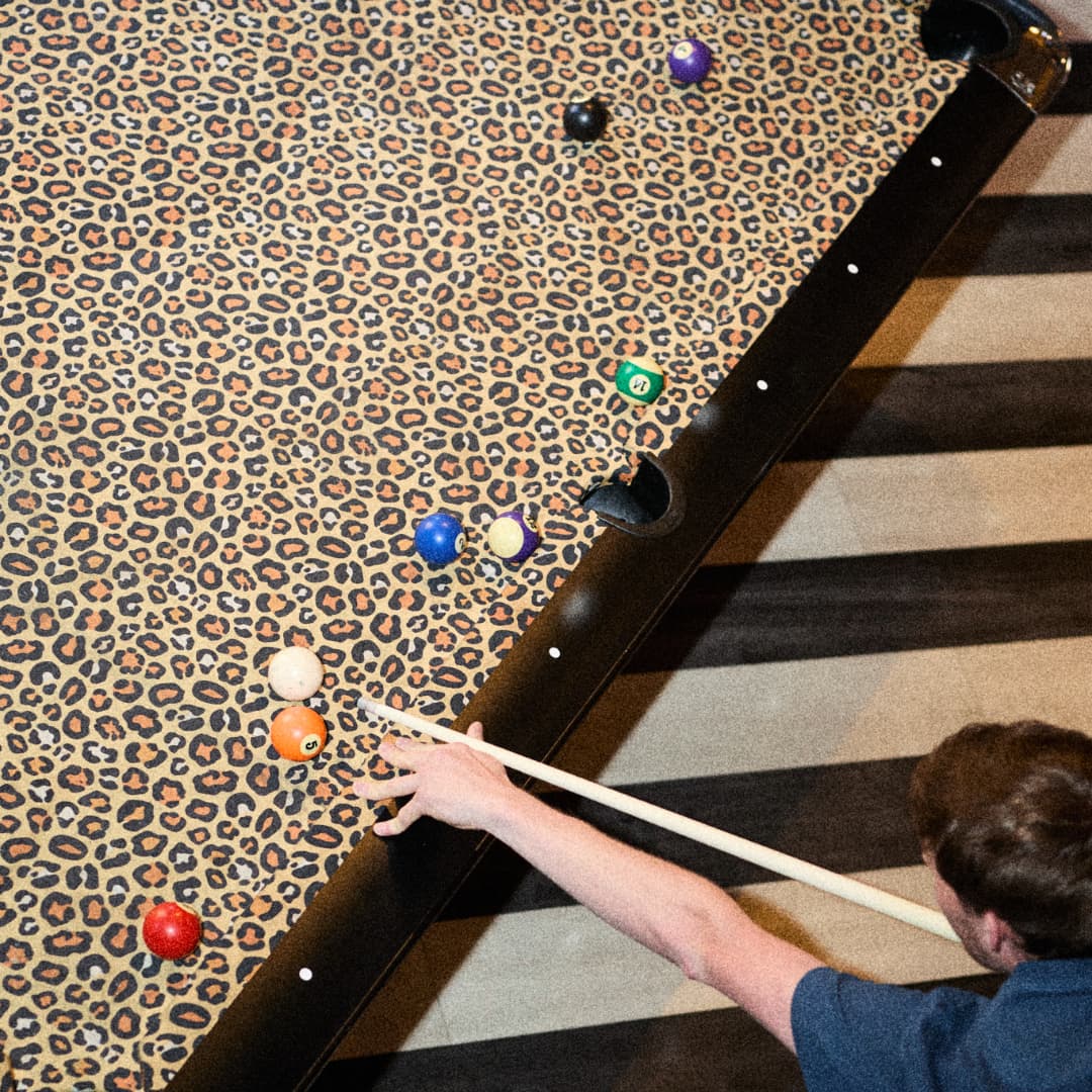 Playing pool at Rita's Leeds