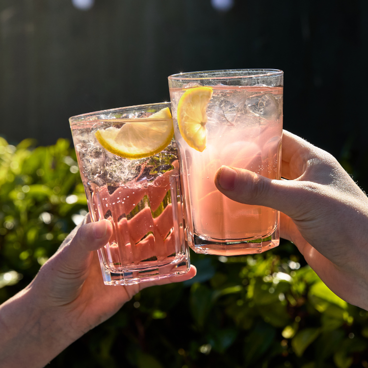2 cocktails in beer garden