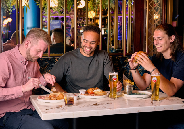 Group enjoying food