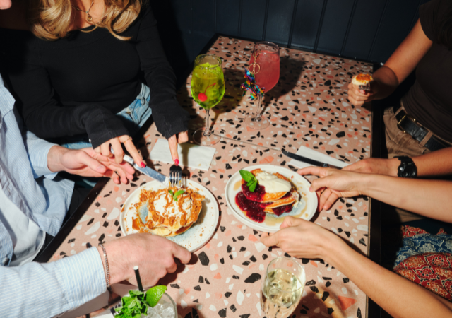 Brunch dishes and drinks