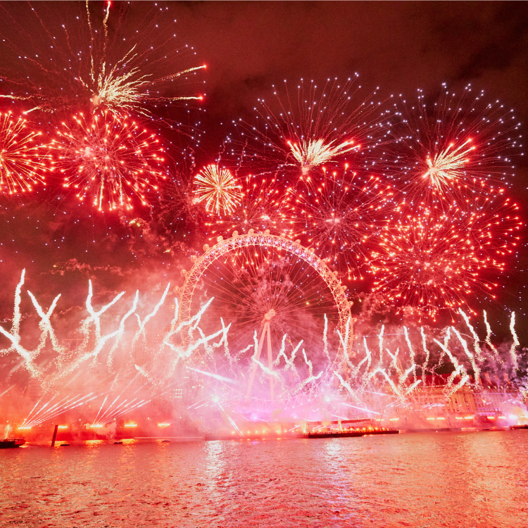 Fireworks in Westminster for New Year's Eve