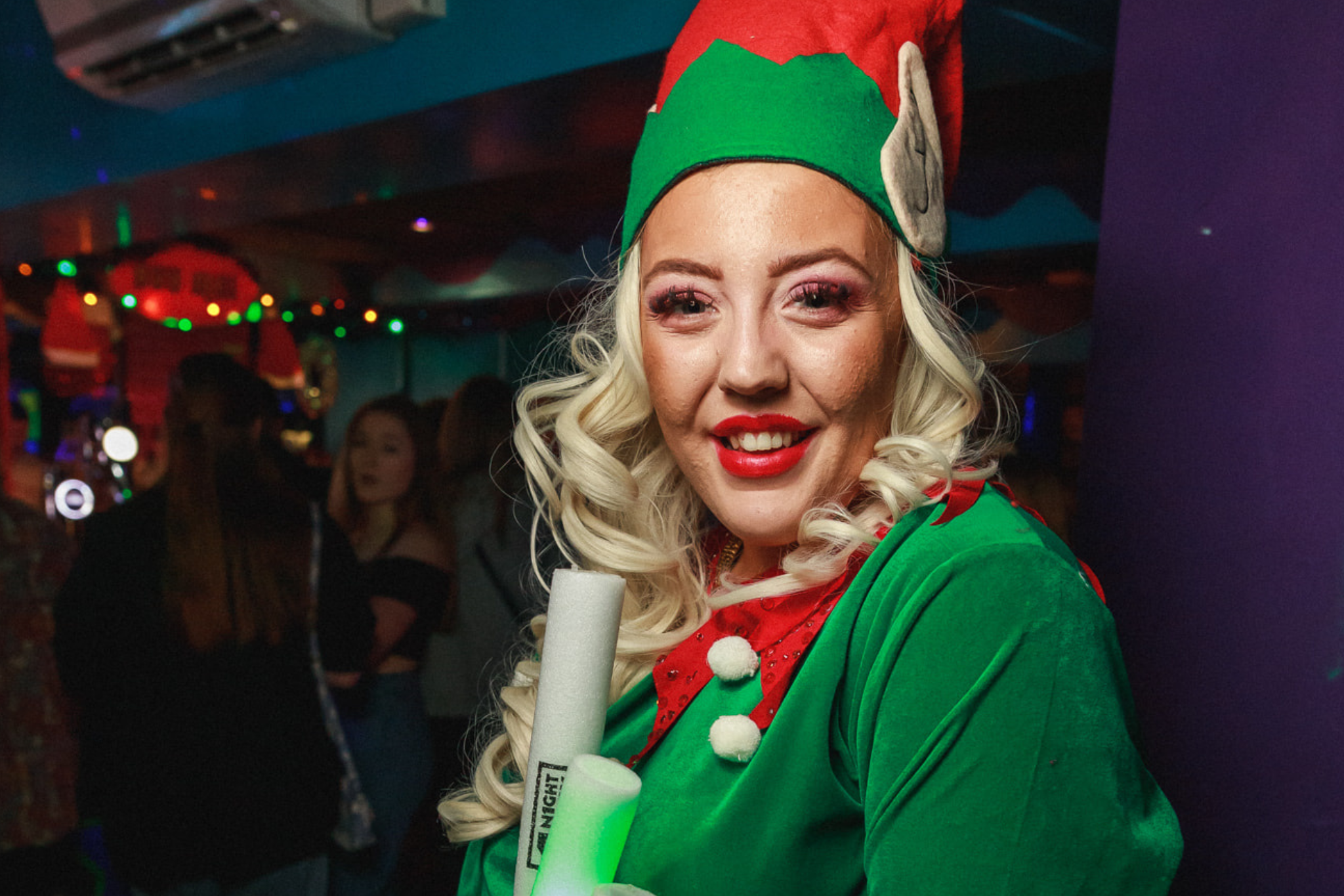 Christmas elf at Retro Bars