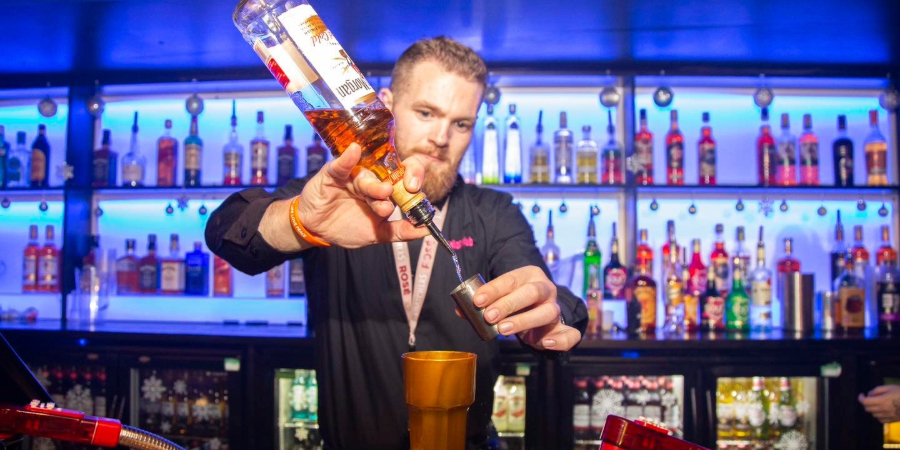 Bartender making a drink