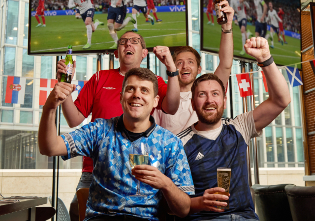 Group cheering on their team