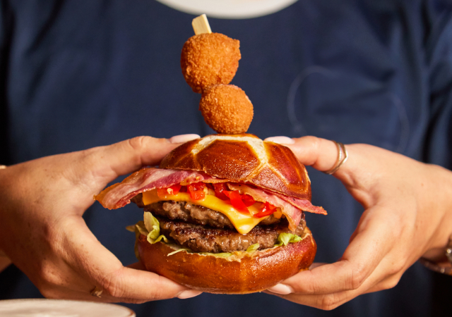 Euros Triple Bacon Kick Burger