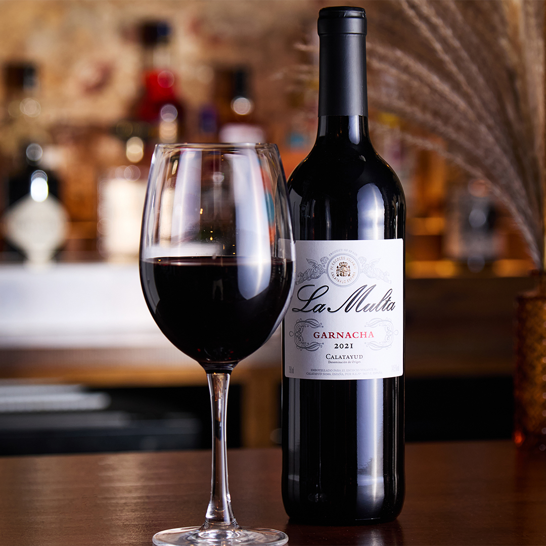 Red wine bottle and glass