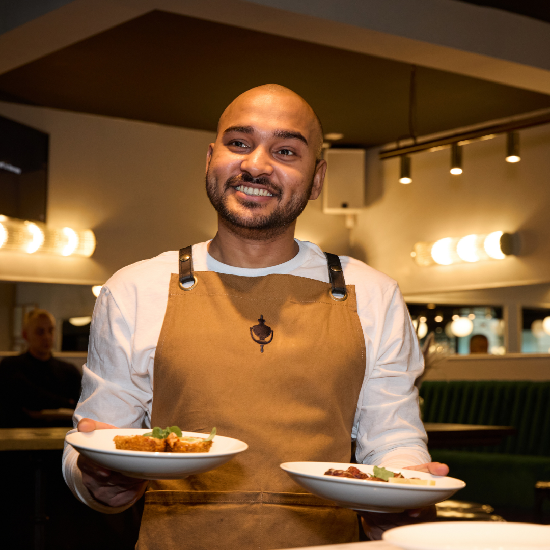 Chapter Collection waiter holding plates