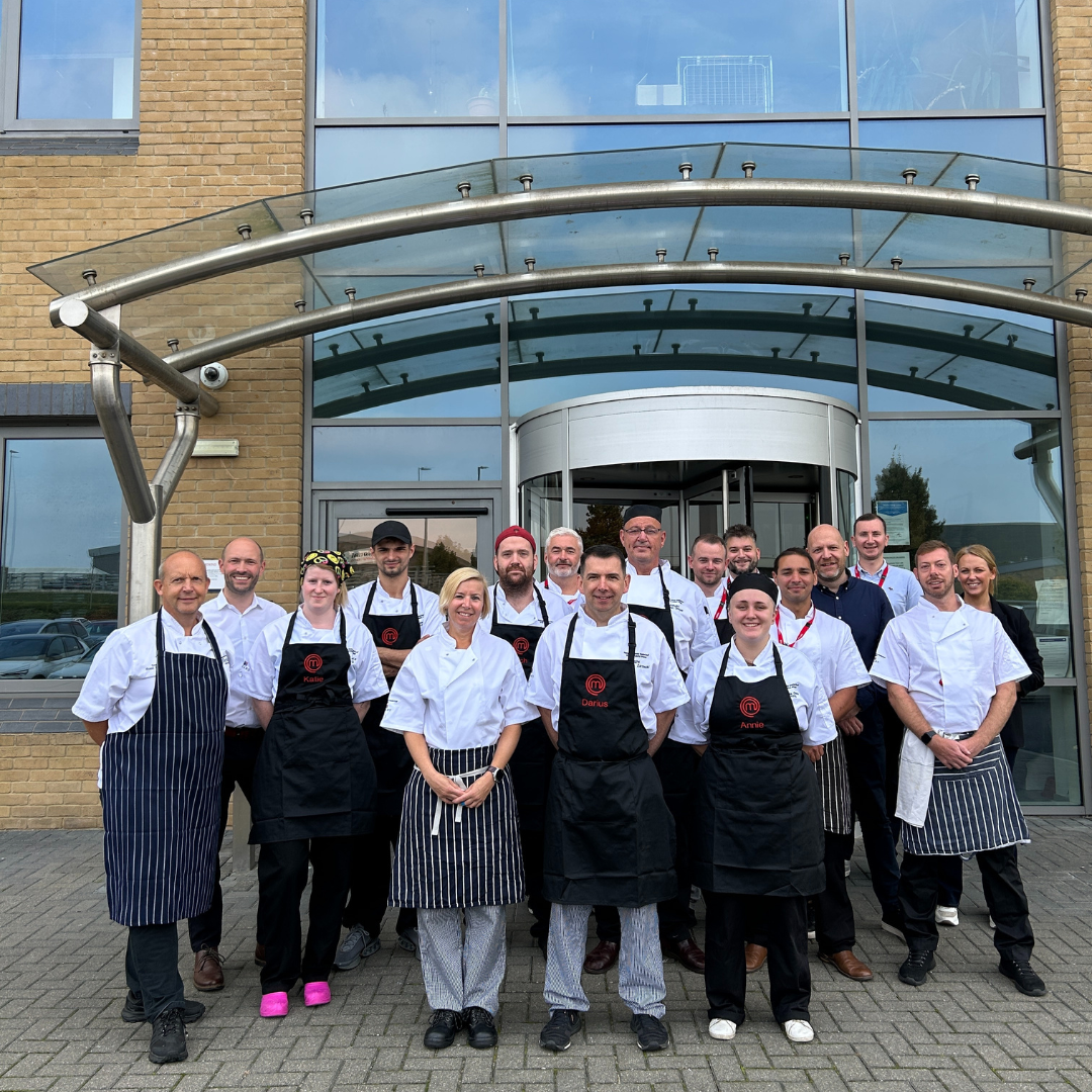 Our Masterchef finalists with the judges outside Bidfood HQ