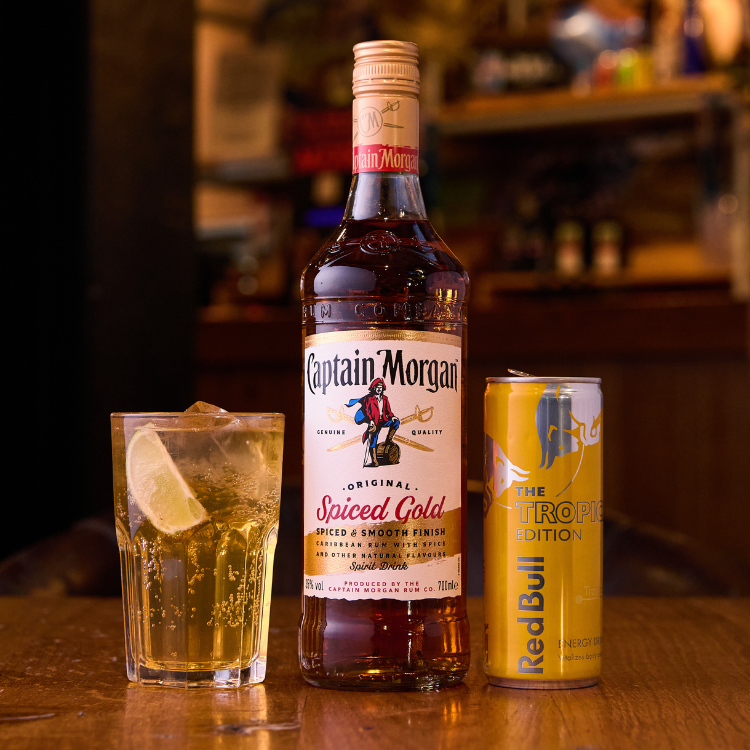 Captain Morgans Spiced & Tropical Red Bull Captain Morgans Spiced & Tropical Red Bull