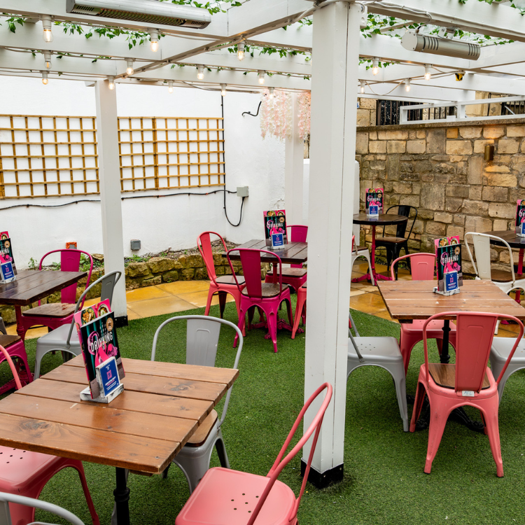 view of the beer garden