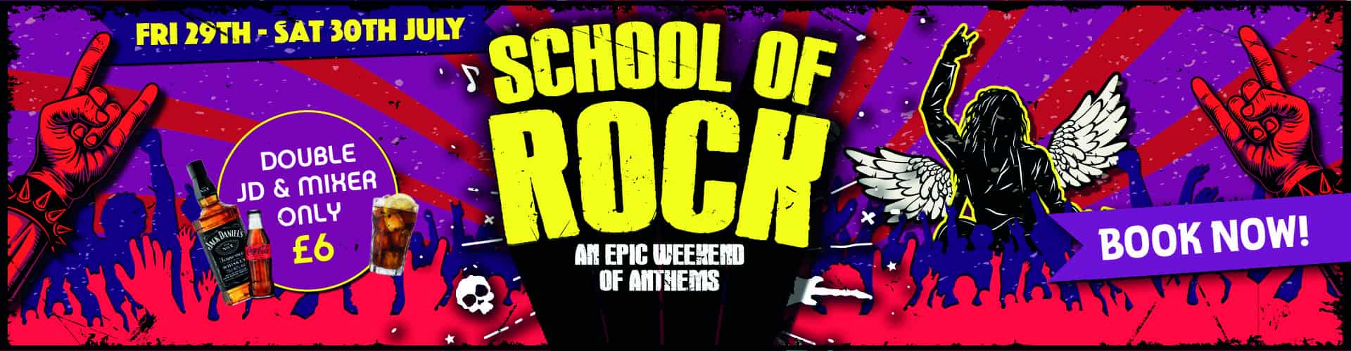 School of Rock - Double JD and Mixer for only £6
