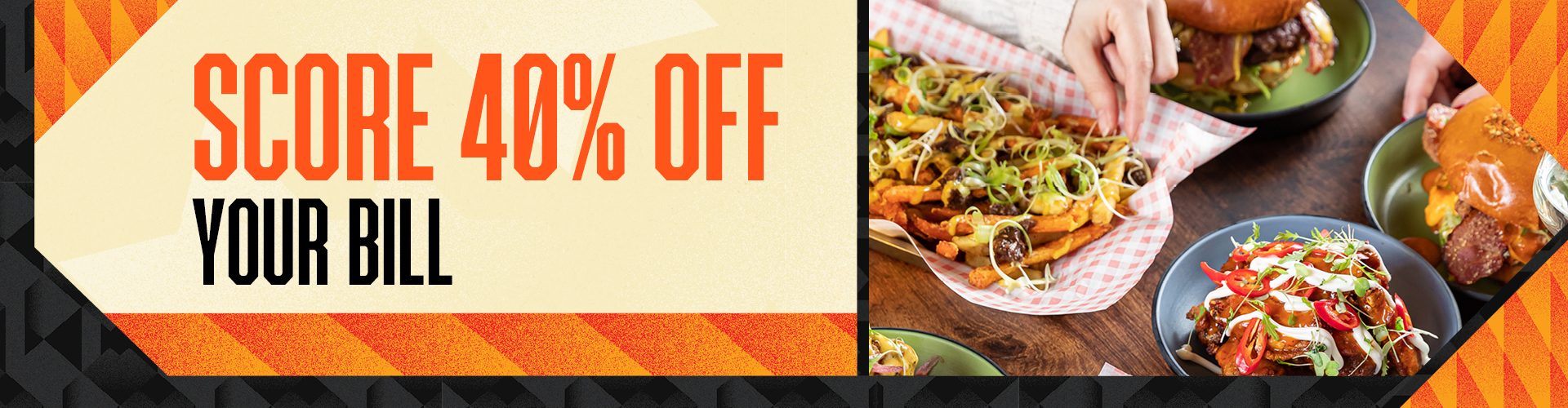 Score 40% off your bill