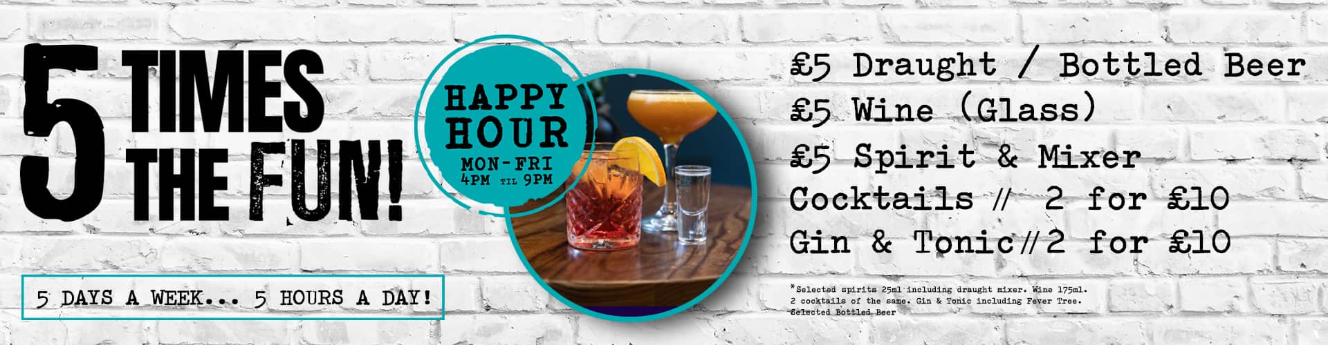 Forge Happy Hour Offer - Monday to Friday 4pm - 9pm