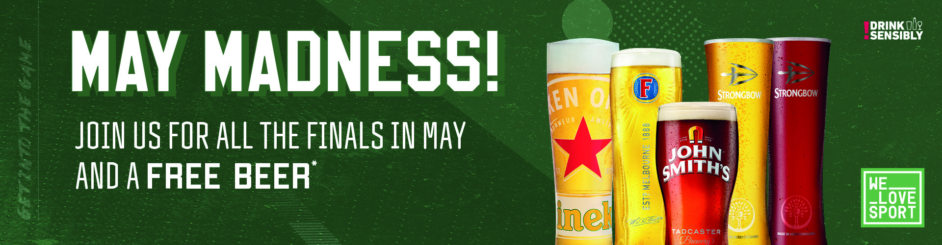 May Madness! Join us for all the finals in May and a free beer*
