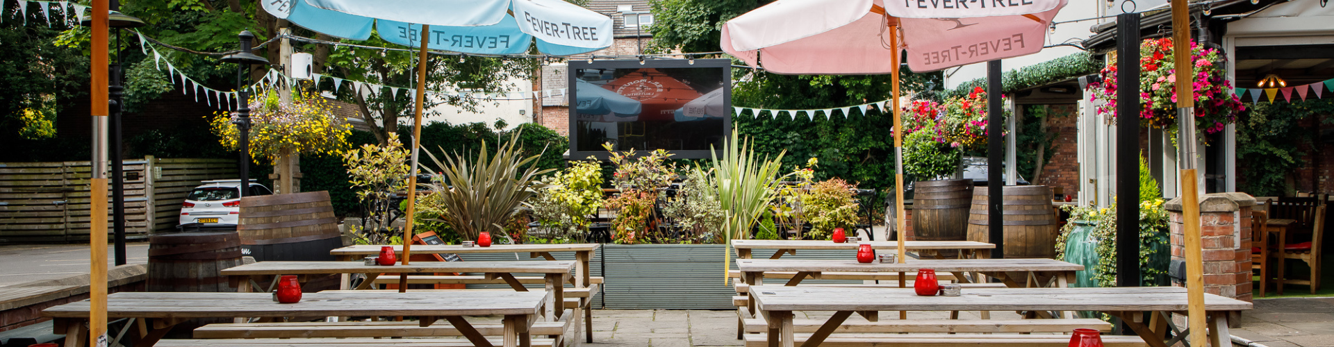 Beer garden at Metropolitan West Didsbury