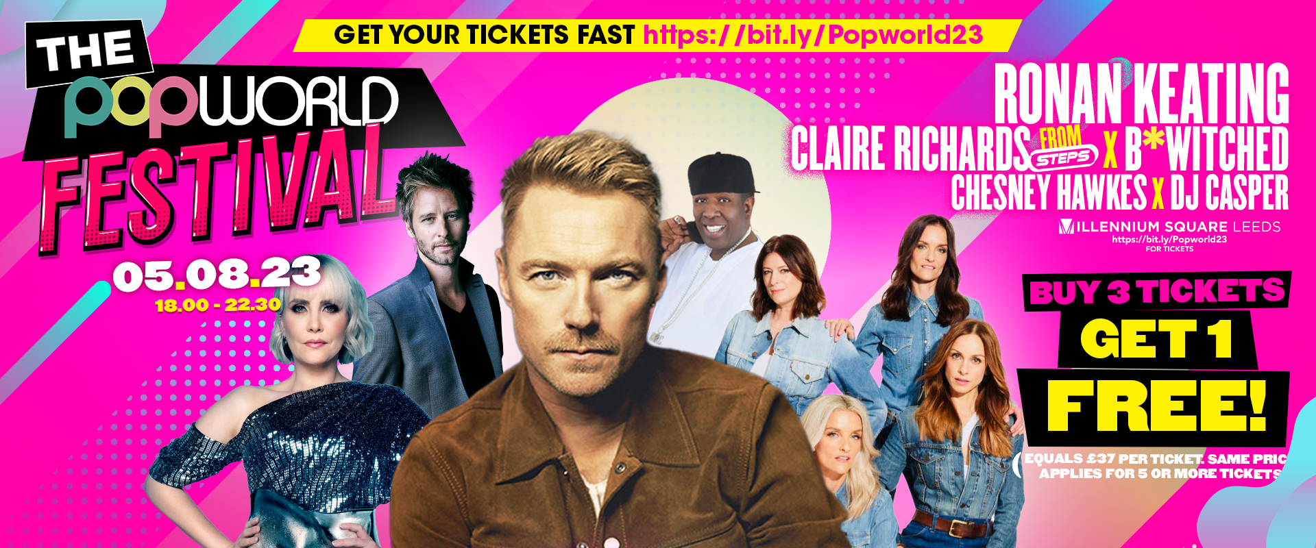 Popworld Festival at Leeds Millennium Square on the 5th of August 2023