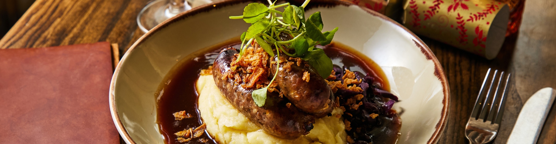 WILD BOAR & APPLE BANGERS at Lillie Langtry Fulham