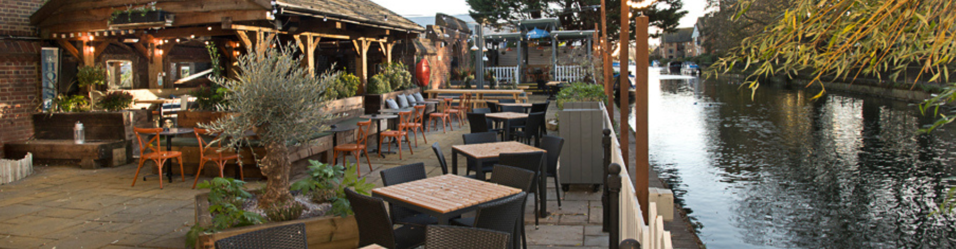Beer garden at The Waterside Inn Ware