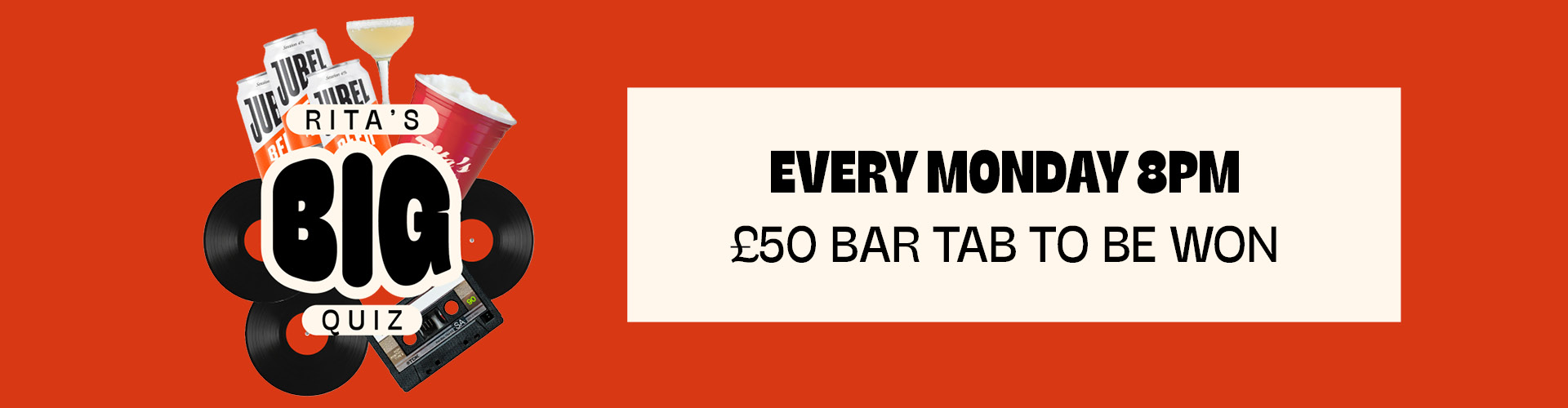 Rita's Big Quiz every Monday from 8pm